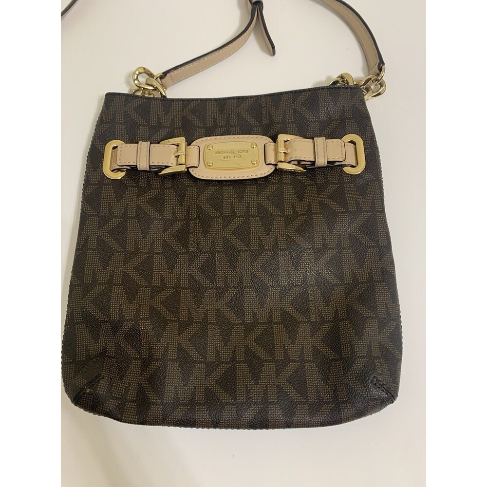 MICHAEL KORS Large Hamilton Crossbody Bag Folio Messenger 35F2GHMC3B Signature